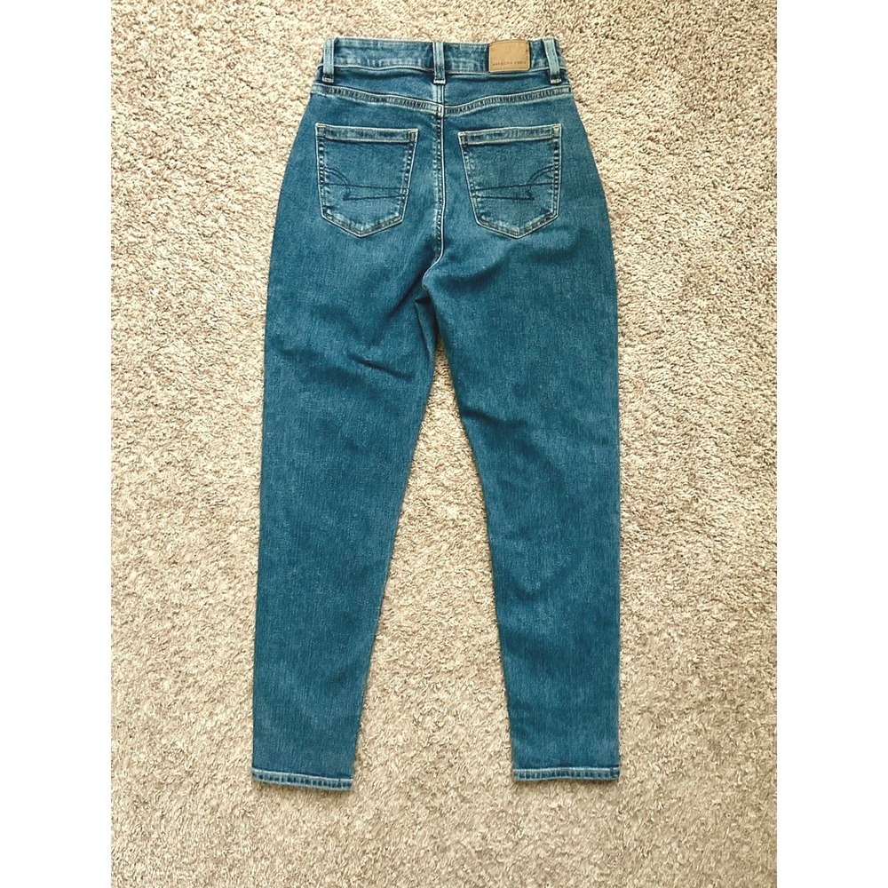 EUC I American Eagle Outfitters‎ I High Waisted Stretch Mom Jeans I Size 0 - Picture 2 of 9